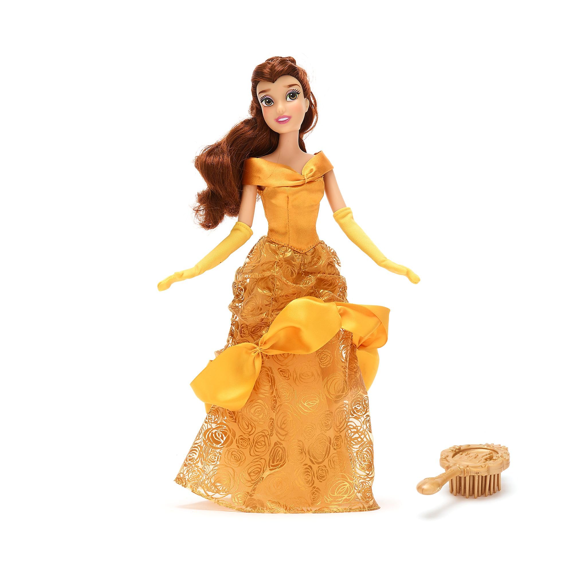 Disney Store Official Belle Classic Doll, Beauty and the Beast, 29 cm, with a Gorgeous Yellow Dress; Toy Brush Included Product Suitable for Children from 3 Years and Up