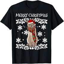 Merry Christmas Ornament Burmese Cat Xmas Santa T-Shirt
