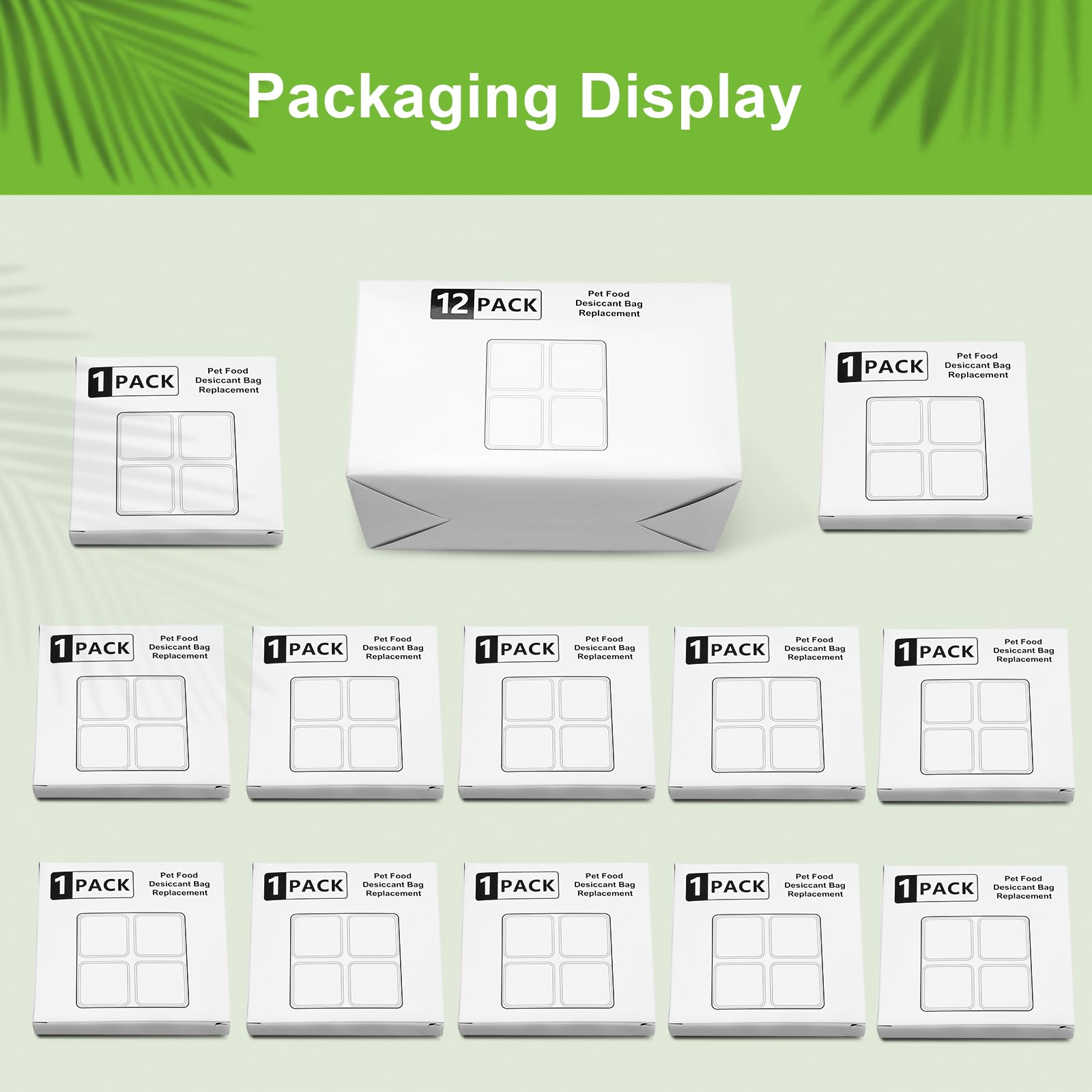 12-Pack Pet Food Desiccant Bag, Compatible with Petlibro Automatic Dog Feeders for PLAF001, PLAF002, PLAF101, PLAF005, PLAF006, PLAF103, PLAF203, Desiccant Bags Keep Pet Food Dry and Fresh