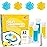 Simple Life Toilet Gel Stamp - Fresh Flower Scent, Anti-Limescale Toilet Cleaner Gel, Deodorizing & Long-Lasting Freshness, 32 Stamps, Blue & Yellow