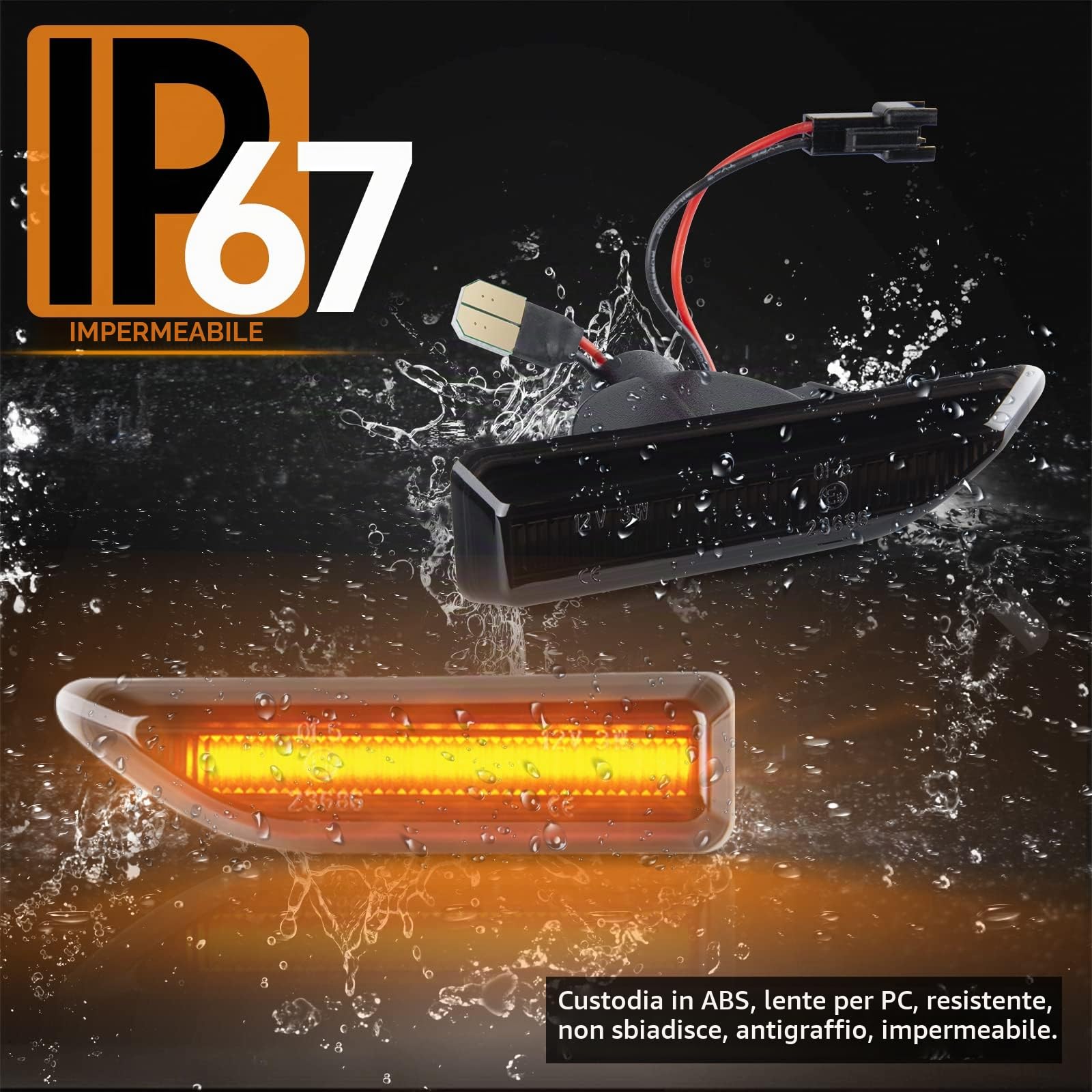 Frecce Laterale Dinamico a LED per BMW Mini Cooper Countryman F60 2017 2018 2019 2020, Indicatore di Direzione Dinamico a LED, 2 Pezzi Nero Canbus