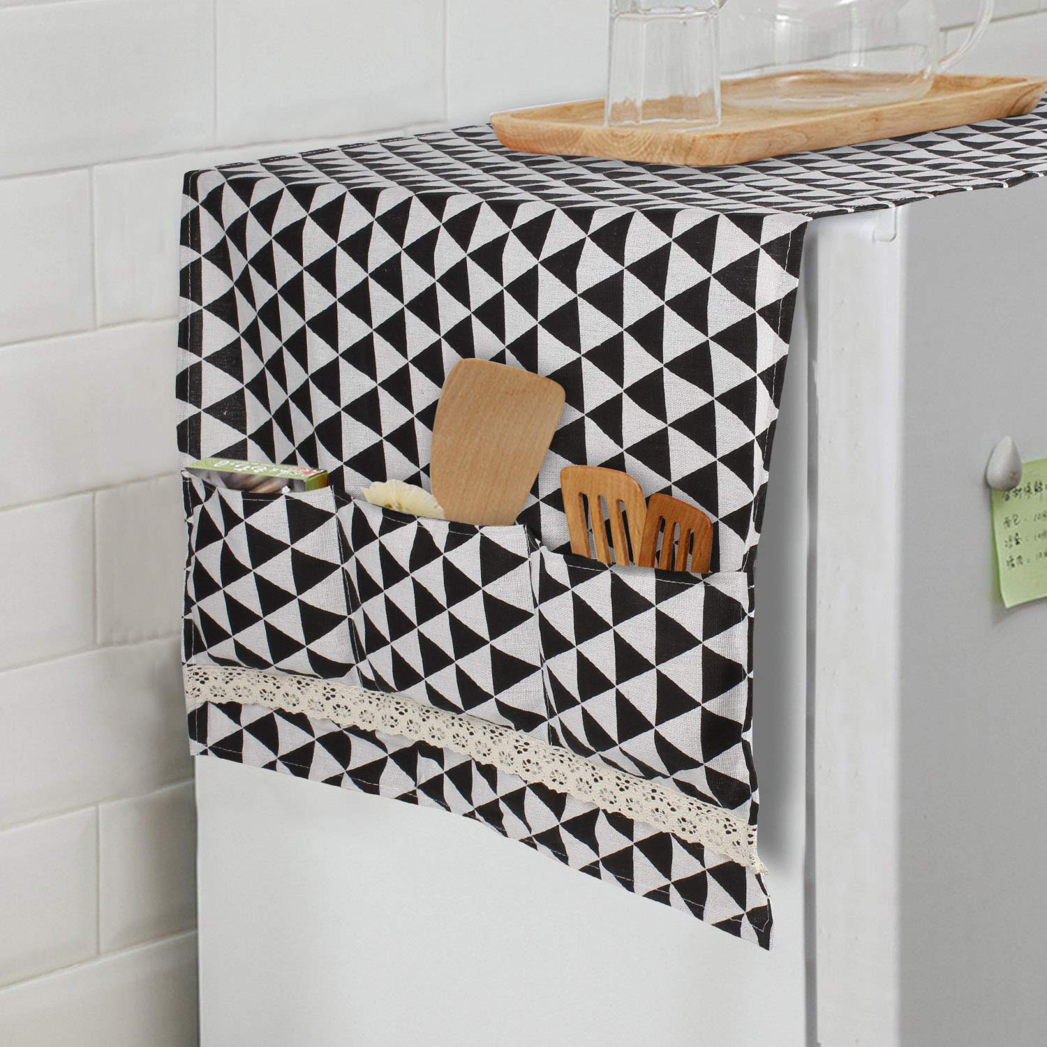 HOKIPO® Fridge Cover Top with Pockets, 130 x 55 cm, Black (B07L8GZ7FC) Amazon Price History, Amazon Price Tracker