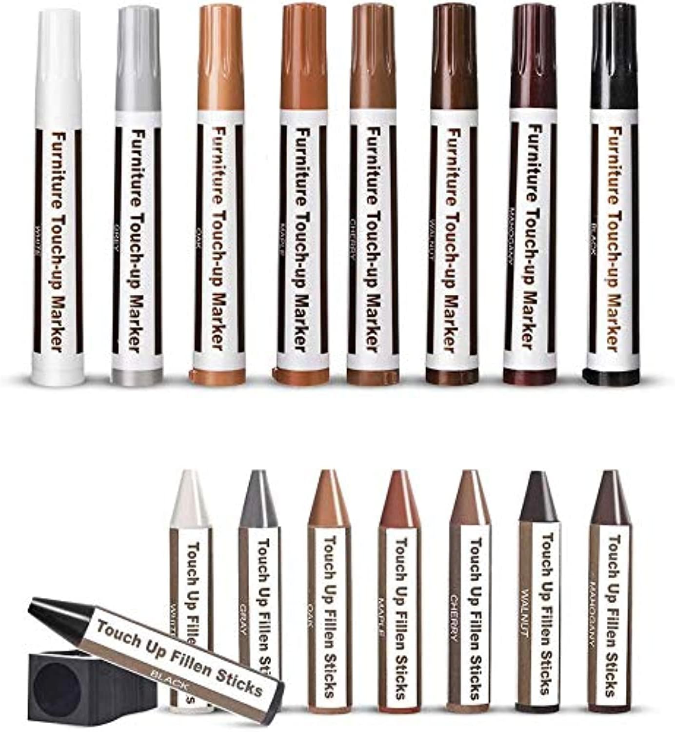 DAIXI Furniture Repair Kit Wood Markers Wax Sticks, For Stains, Scratches, Wood Floors, Tables, Desks, Carpenters, Bedposts, Touch Ups, And Cover Ups (17)