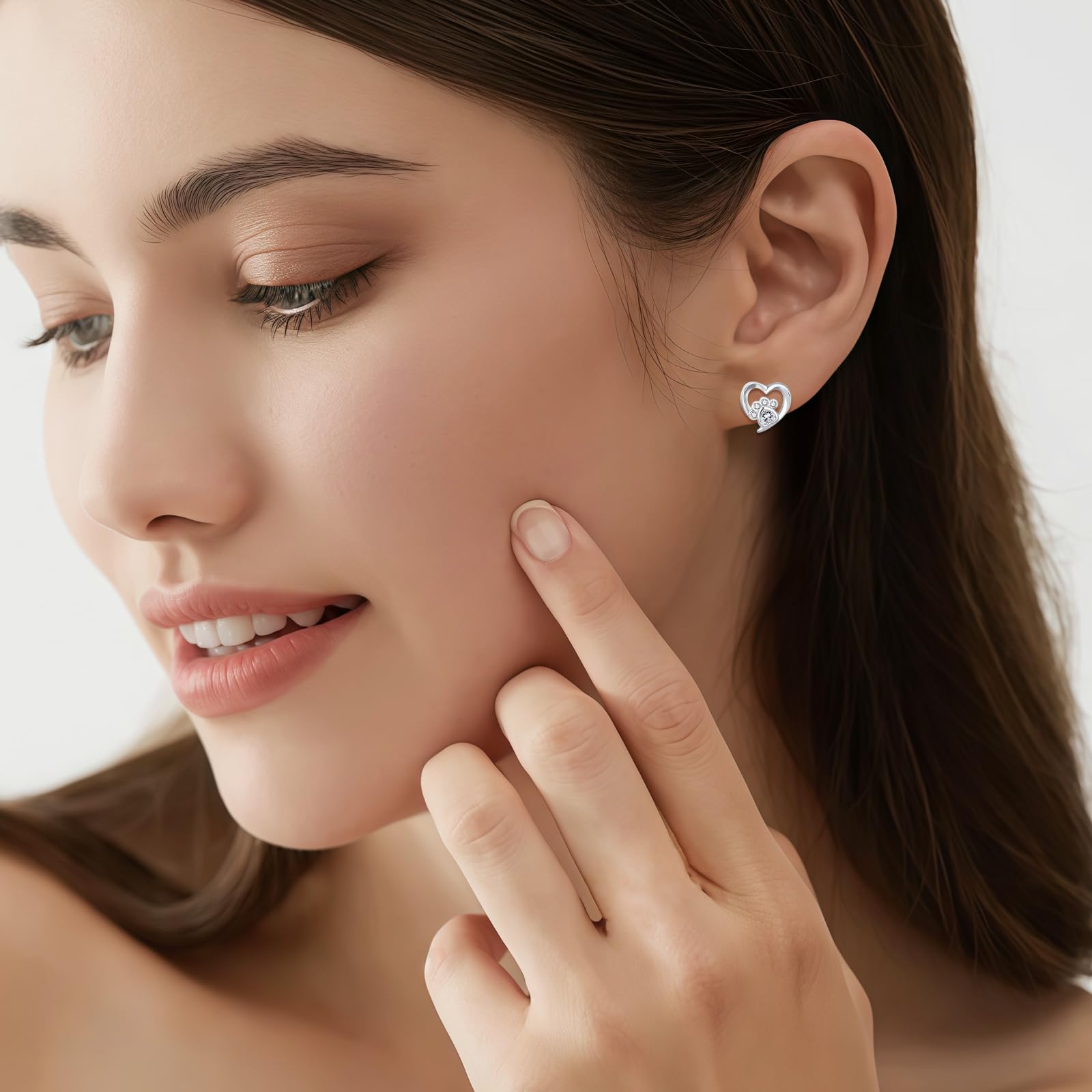 Kolczyki ze srebra próby 925, serce, srebro wysokiej próby 925, kolczyki z cyrkonią Cubic 5A, 10 mm, małe kolczyki do spania, hipoalergiczne słodkie kolczyki na sztyfcie dla kobiet i dziewcząt
