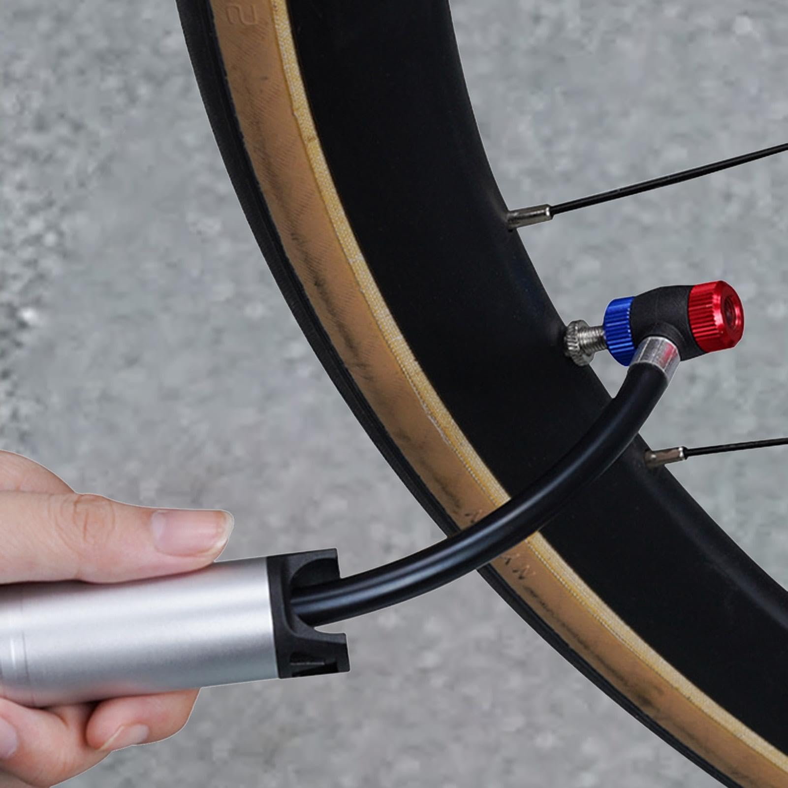 Air Hand Pump | 160PSI Aluminum Alloy Cycling Tire Inflator | High Pressure Tire Pump, Heavy Duty Air Ball Pump Inflator for Most Rear Mounted Bikes