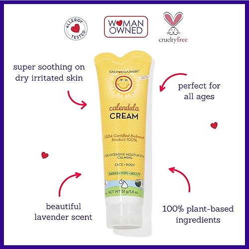 Miniatura 3 de California Baby Crema de caléndula | Crema calmante para bebés | Apto para alergias | A base de plantas | Alivia e hidrata la piel irritada y seca
