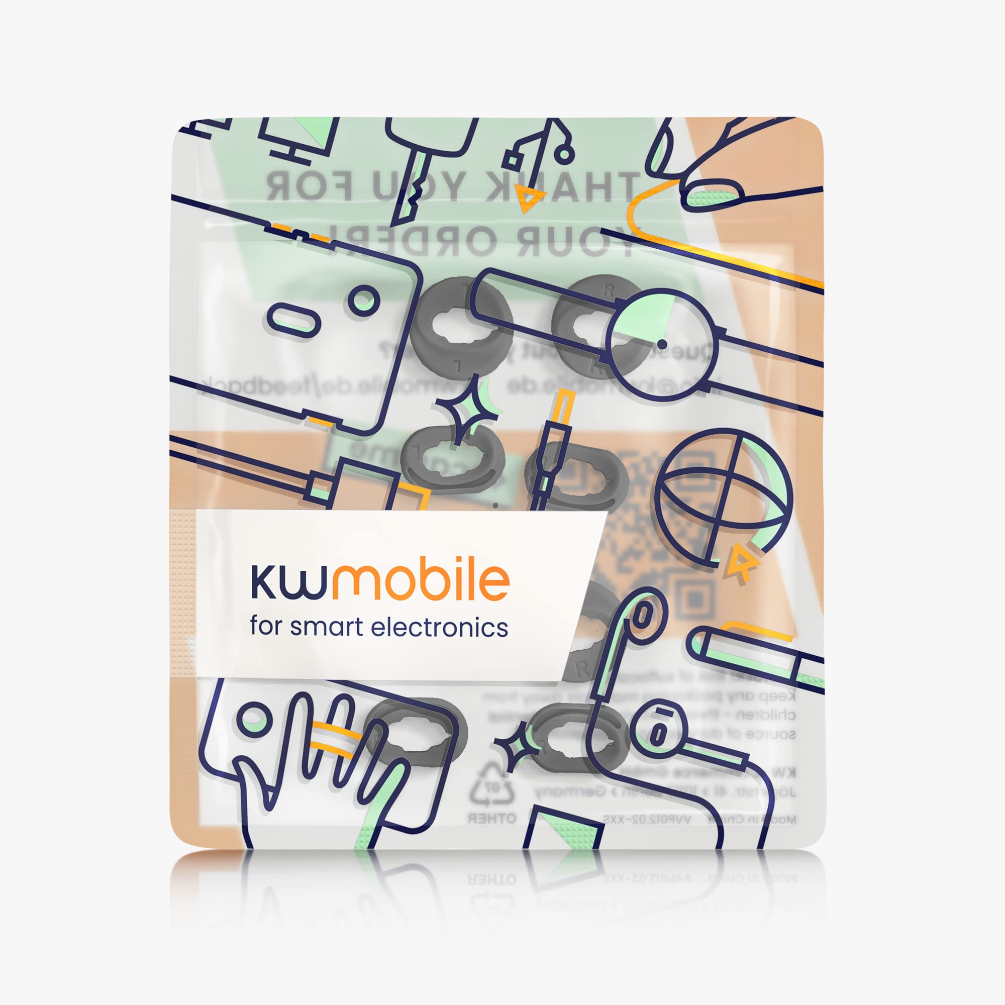 kwmobile Końcówki do słuchawek dousznych Kompatybilne z Samsung Galaxy Buds Live (zestaw 8 sztuk) - Silikonowe pokrowce rozmiar S i L - czarne