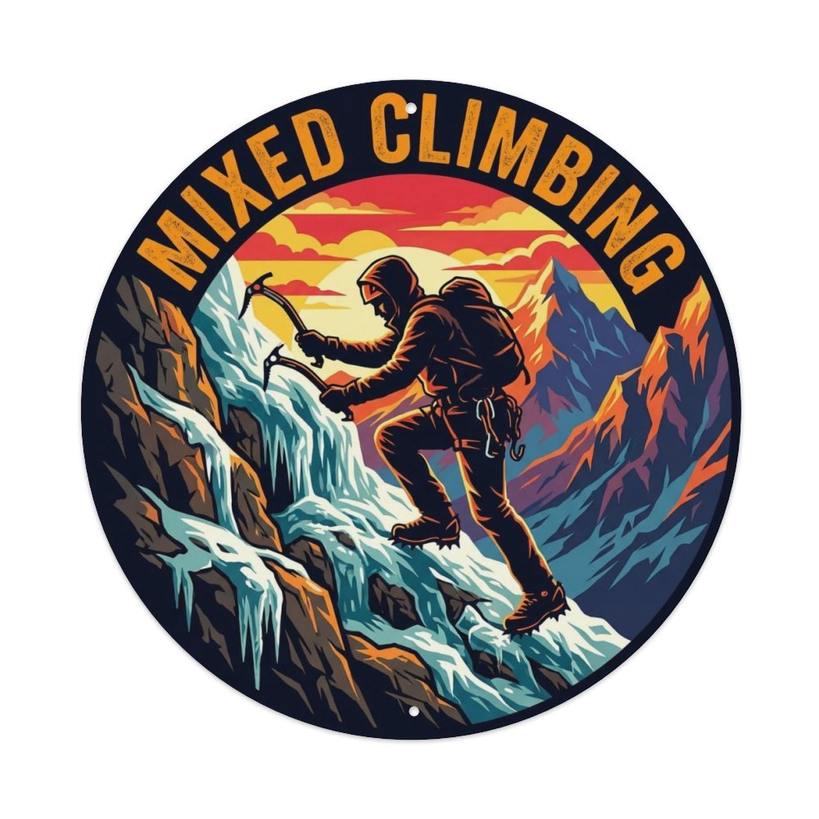 Vintage Mixed Climbing Extreme Sports Metal Tin Sign