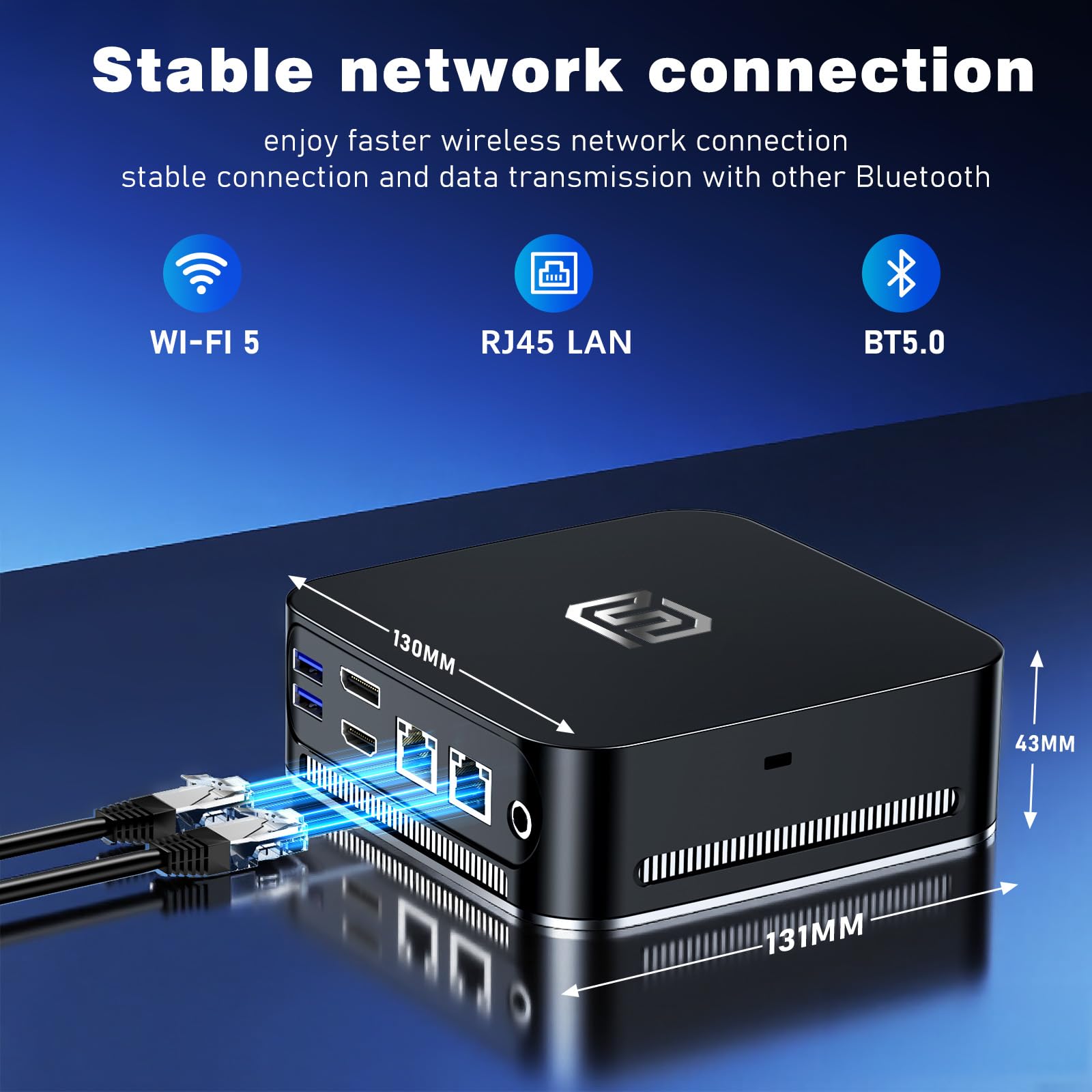 FUNYET Mini PC Win 11 Pro Laptop, Alder Lake N95(fino a 3.4Ghz, 15W) 16GB DDR4 RAM 512GB SSD, Desktop Computer 4K, DP+HDMI/WiFi/BT5.0/RJ45/USB3.2 Laptop, Nero