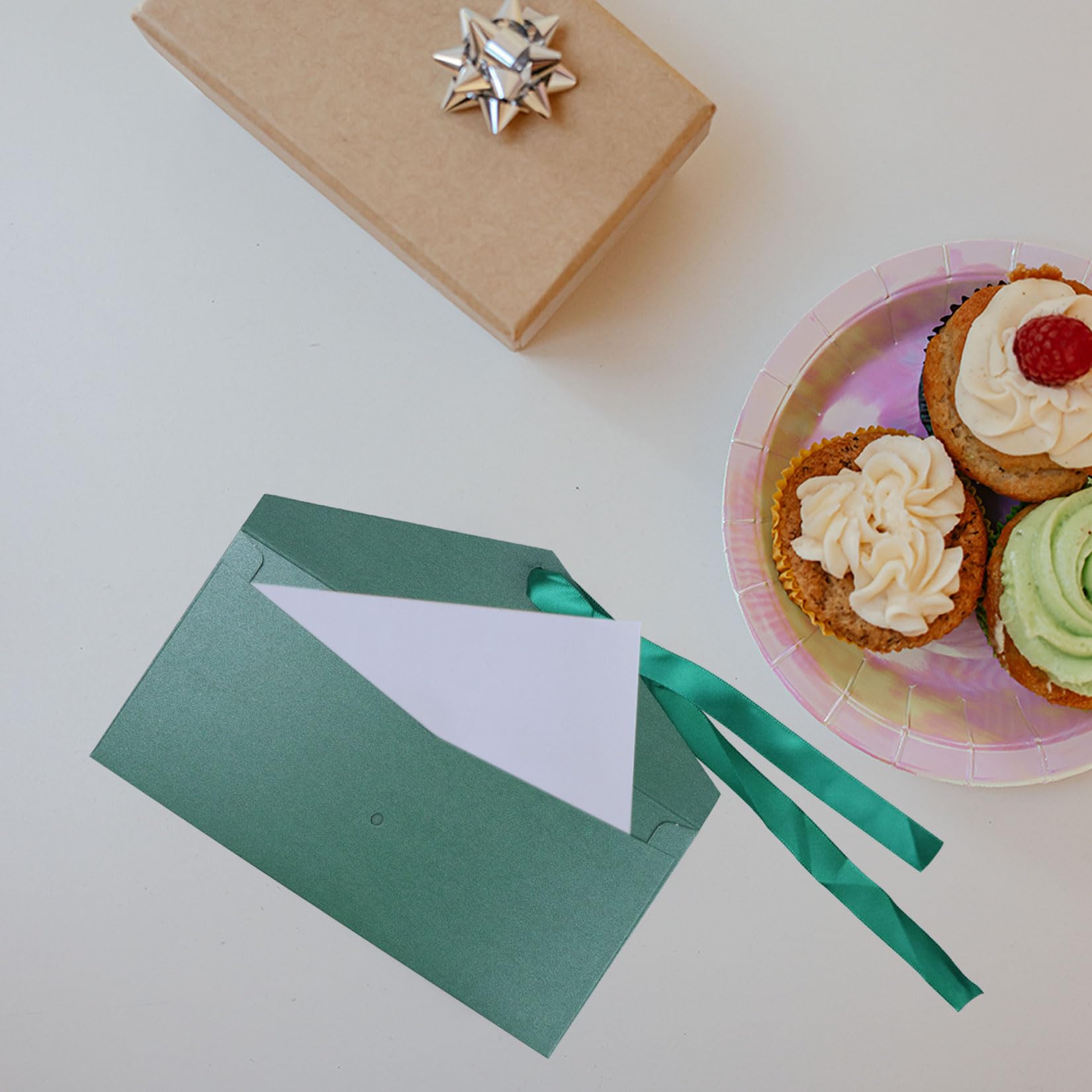 4 Pack Kraft Paper Envelopes with Ribbons, 22 * 10.9 cm Luxury Mailing Envelopes, Invitation Envelope for Festival Party - Image 3