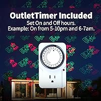 Vista 6 de 2 paquetes de luces de proyector de Navidad con proyección láser al aire libre y control remoto y temporizador adicional – 8 modelos festivos rojos