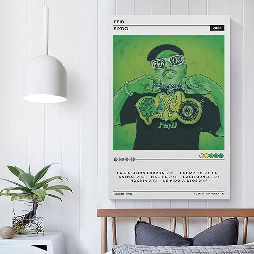 Miniatura 4 de DAXXIN Feid -Sixdo - Póster de lienzo decorativo para pared, sala de estar, dormitorio, decoración, regalo, sin marco, estilo 20 x 30 pulgadas (19.7