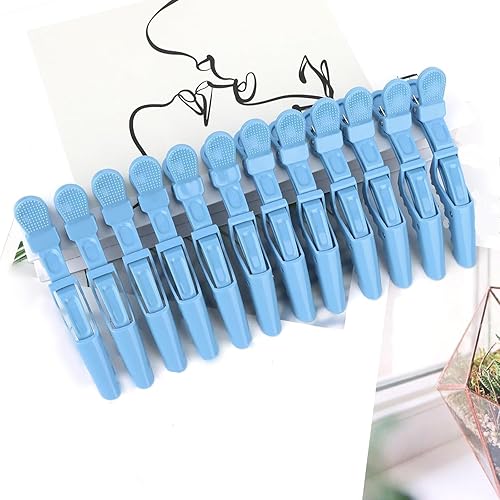 Miniatura 7 de 12 pinzas de pelo azules para corte de peinado, pinzas de pelo de cocodrilo, pinzas profesionales de cocodrilo para el cabello, pinzas de peinado