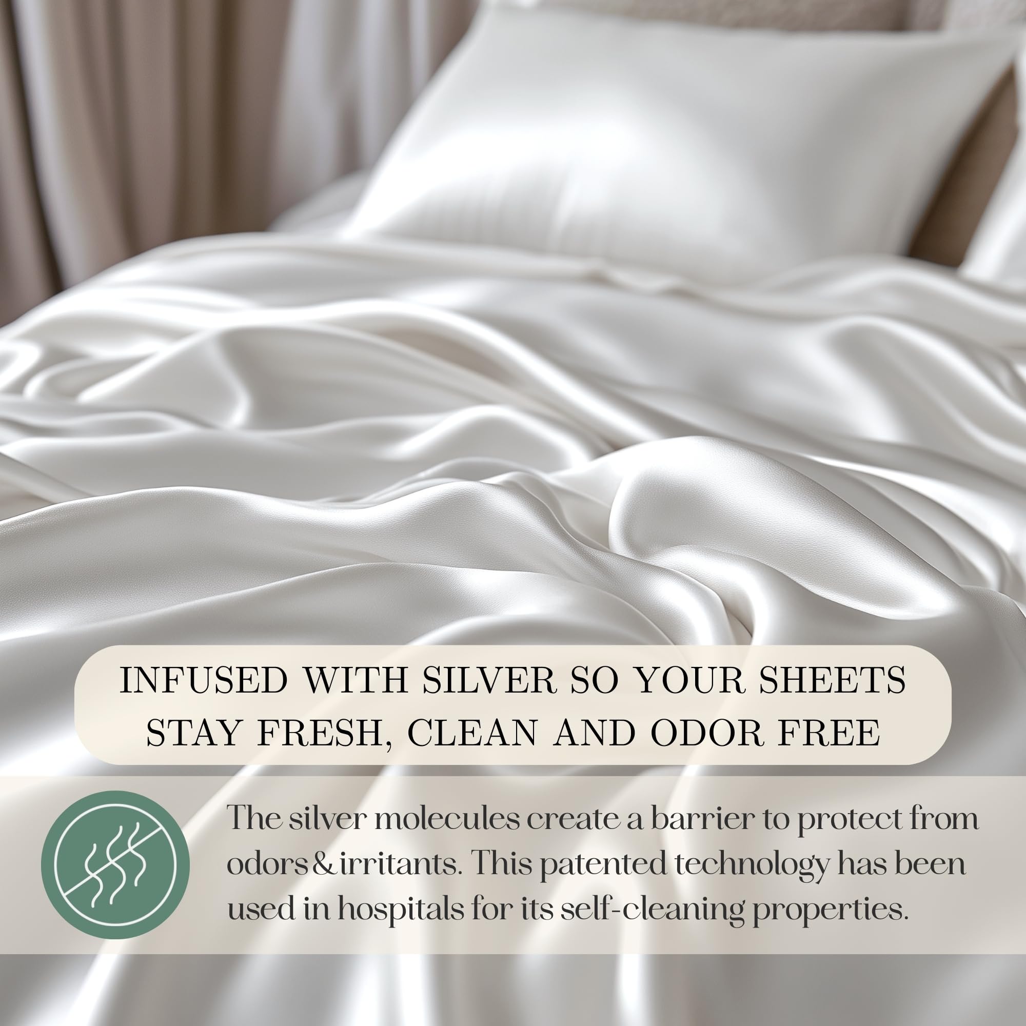 Eucalyptus Sheets Eucalyptus Silver-Infused Sheets - Tencel Lyocell  Cali-King Set For Hot Sleepers \u0026 Sensitive Skin Bamboo Sheets, image size:2000x2000