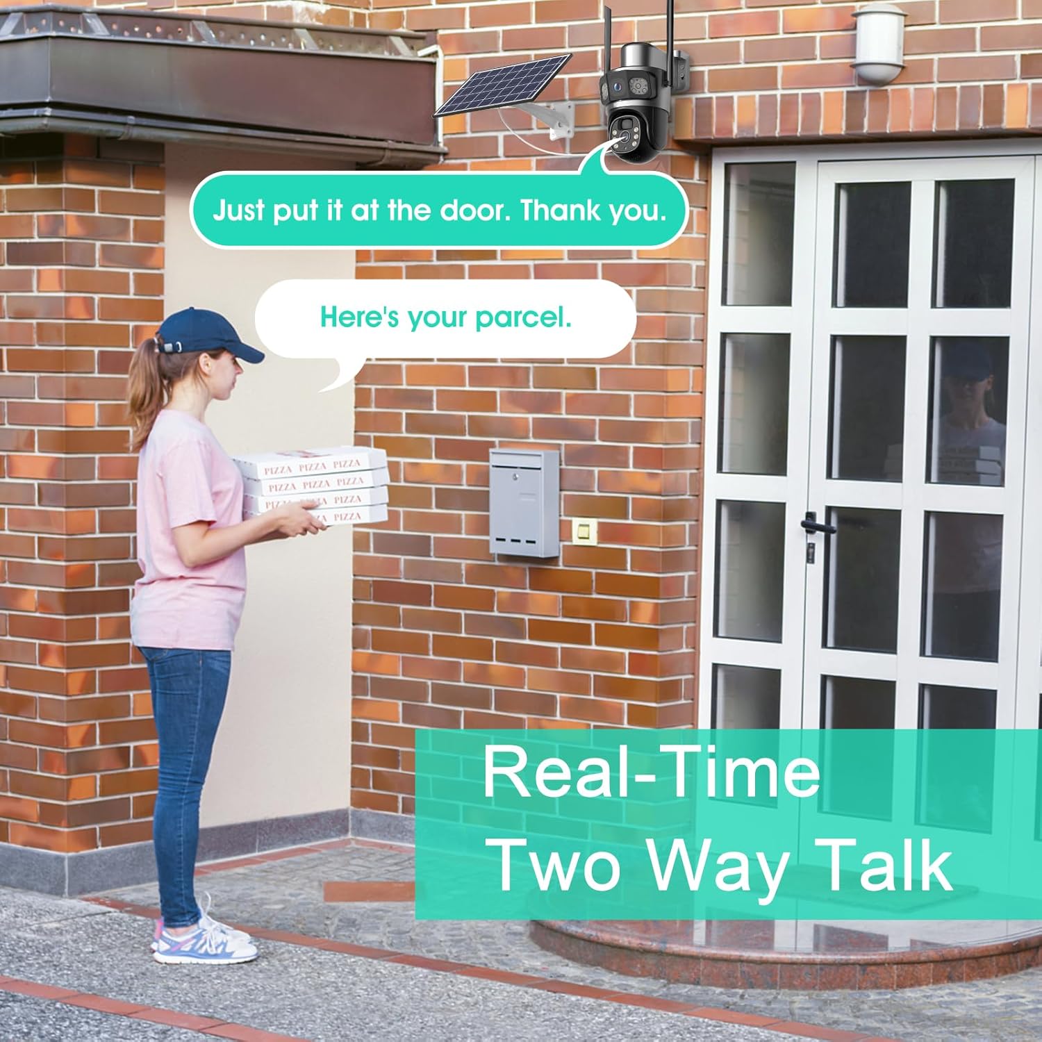 SANSCO Dual Lens PTZ Solar Camera Wireless Outdoor, 5G/2.4G WiFi Home Security Cameras, Solar Panel Battery Powered, 360° View, 4+4MP 2K Color Night Vision, 2-Way Audio, PIR Detection,100% Wire-Free - Image 6