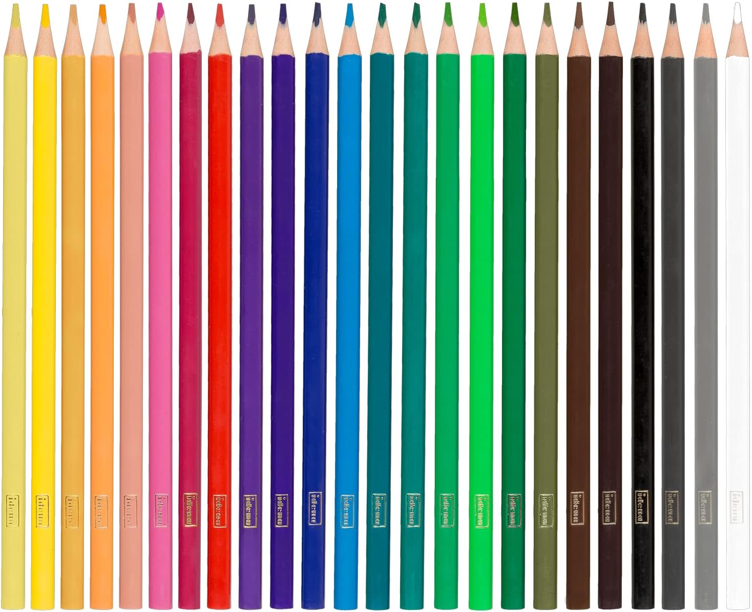 Idena 24 Wood Free Coloured Pencils for Painting, Drawing, Writing and Coloring, Ergonomic Triangular Coloured Pencils for Kindergarten, School and Leisure