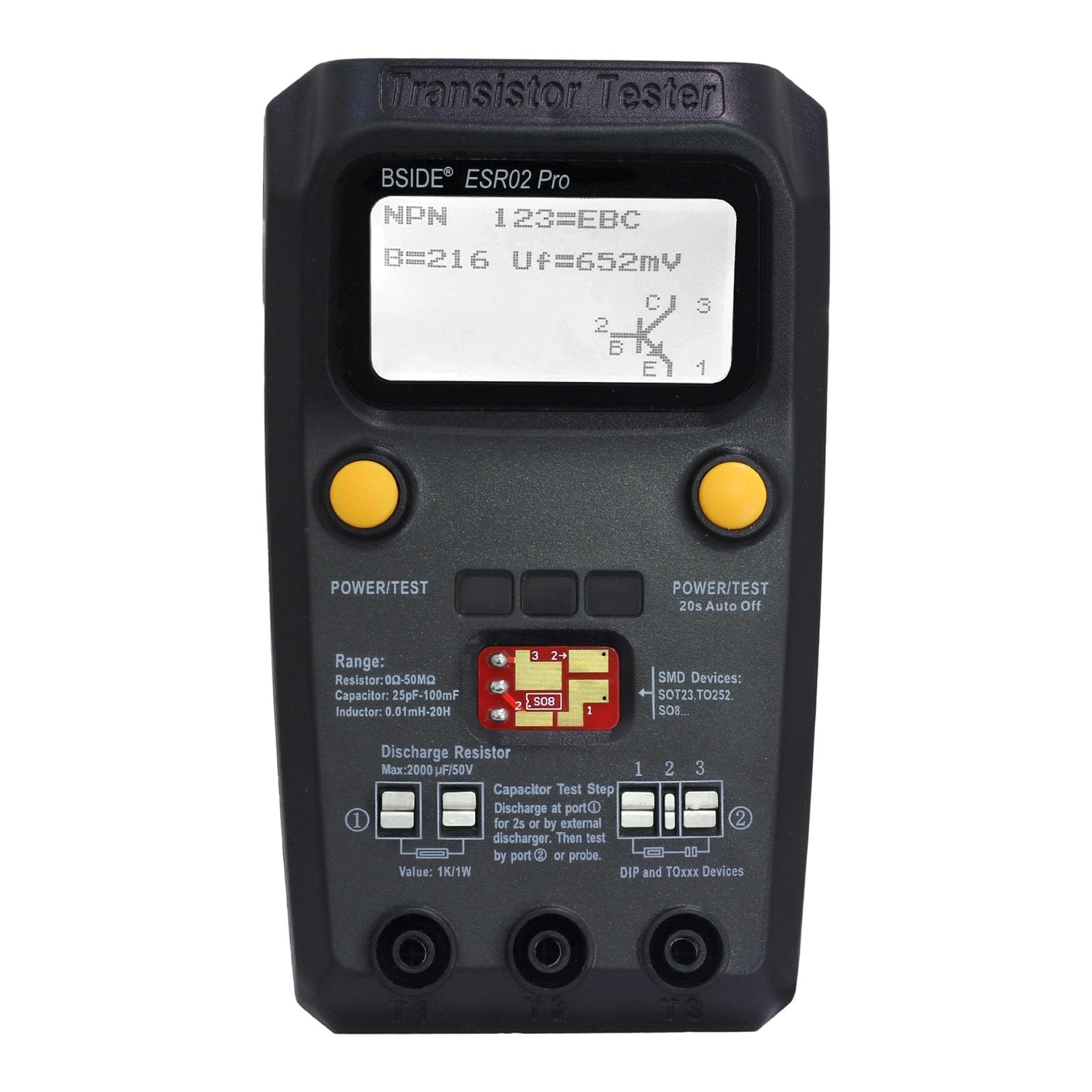 Electrolytic Capacitor Tester with 10+ Hours Battery Lifespans Large LCD Screen for Precise Component Diagnostics Field Maintenance Instrument with LCD Screen