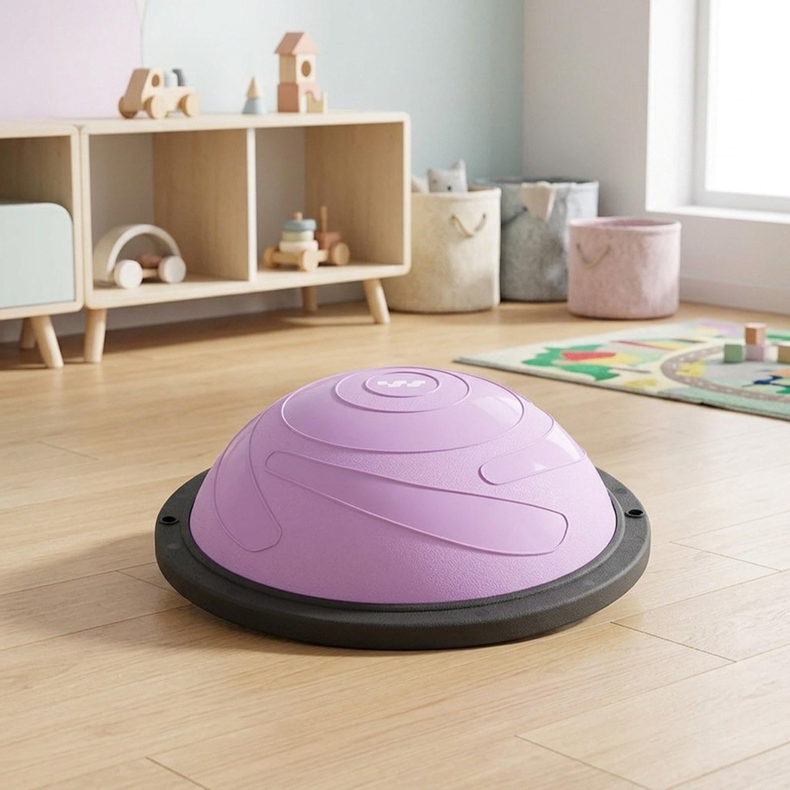 Ballon D'équilibre, Ballon de Fitness, Ballon D'entraînement, Ballon de Pilates Demi-Cercle en Polypropylène Robuste avec Surface Texturée Pou, Violet
