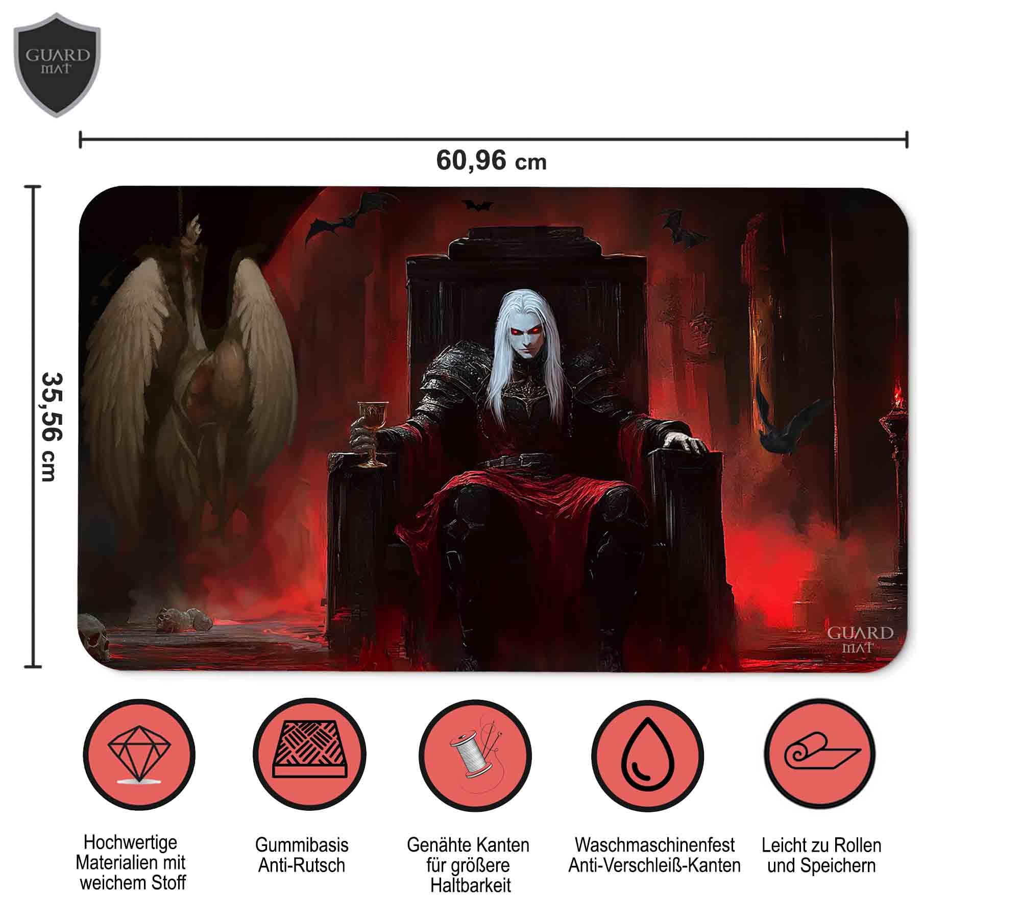Edgar Markov (Bordi Cuciti) - Tappetino per Carte Magic - Tappeto per Gioco - Playmat Compatibile con MTG, Signore degli Anelli, TCG, Gioco di Carte
