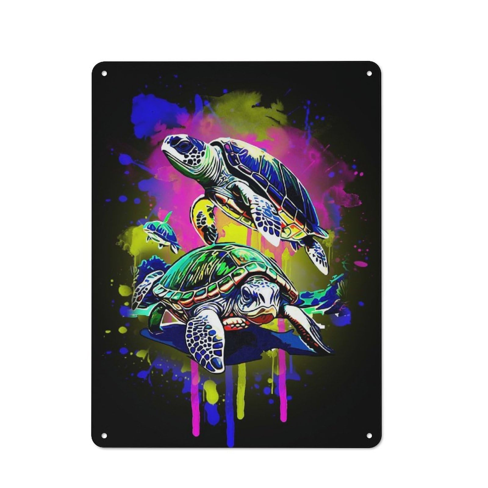 Turtle Animals 1 Rustic Tin Sign 40x30cm for Café Or Home Bar, Suited to Hospitality Decor Collectors