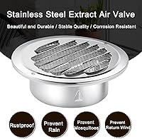 Vista 5 de Zonon 12 Piezas Rejillas de Ventilación de Sofito de Acero Inoxidable de 4 Pulgadas Redondas Cubierta de Ventilación de Secadora con Pantalla