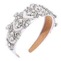 Vista 1 de Diademas de cristal para mujer, diademas adornadas con diamantes de imitación, diademas con cuentas de perlas para mujeres y niñas, accesorios