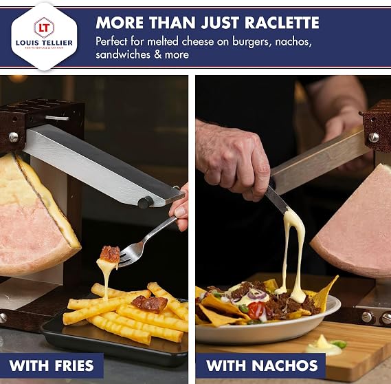 BRON COUCKE - Original Raclette Cheese Melter Breziere- Traditional French Raclette For Quarter Wheel 4-Person - Adjustable Heating Rods - Foldable - Safety Switch - 110V