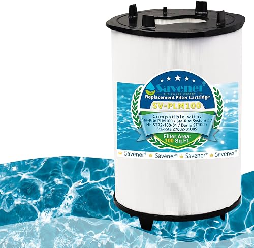 Savener® 27002-0100S Pool Filter Cartridges, Replaces Sta-Rite 27002-0100S Pool and Spa D.E. Filter, Compatible with Sta-Rite PLM100 and System 2 Modular Media, with Air Bleed Assembly, 100 Sq. Ft