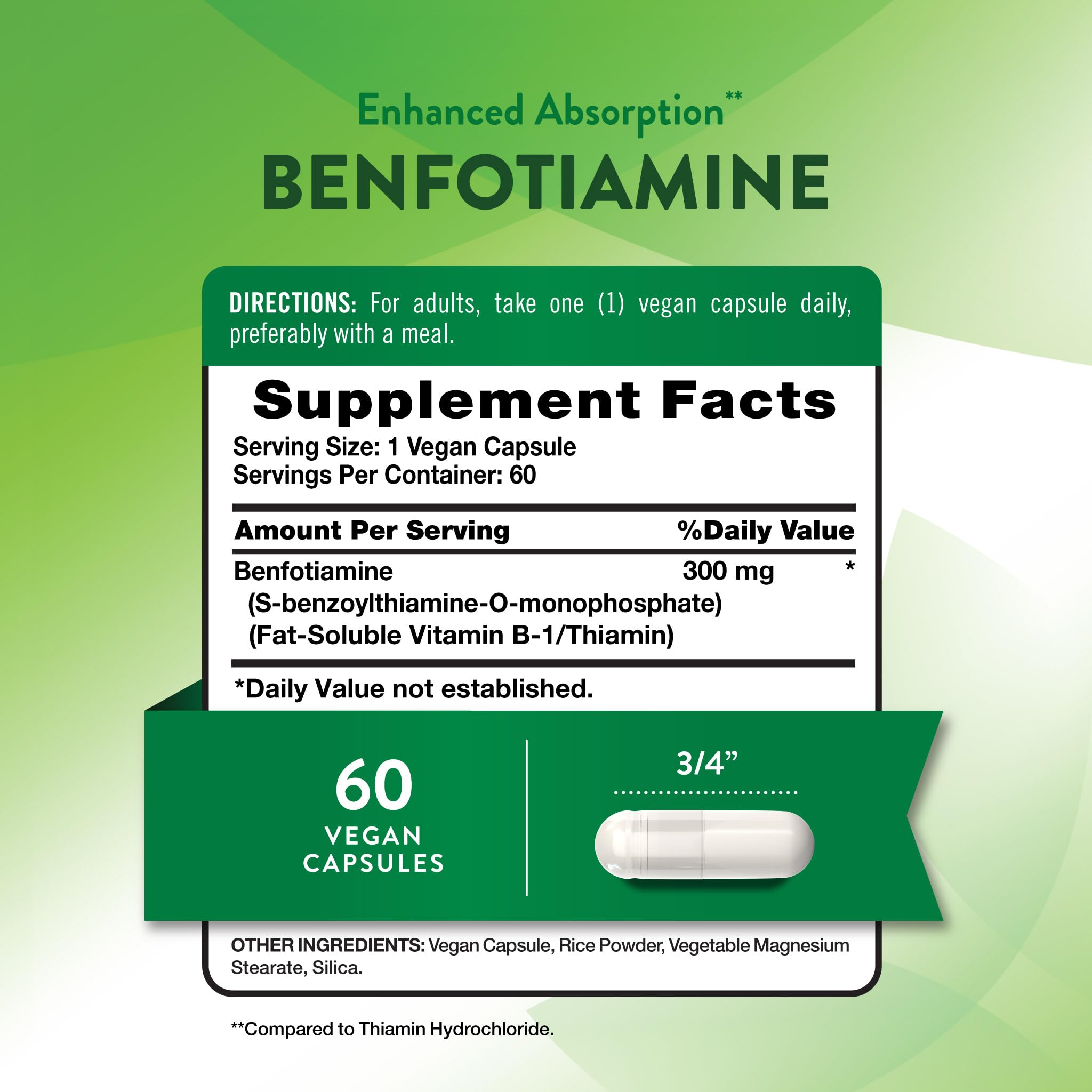 Nature's Truth Benfotiamine | 300mg | 60 Count — Amazon image 2