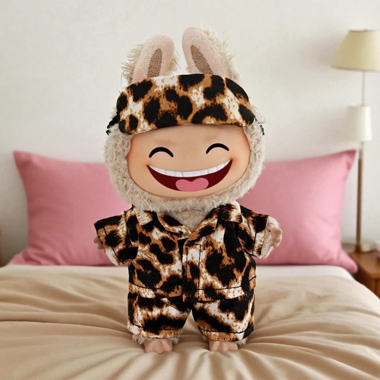 Amazon.com: Clothing Set for Labubu 17cm – 3-Piece Leopard Print Outfit ...