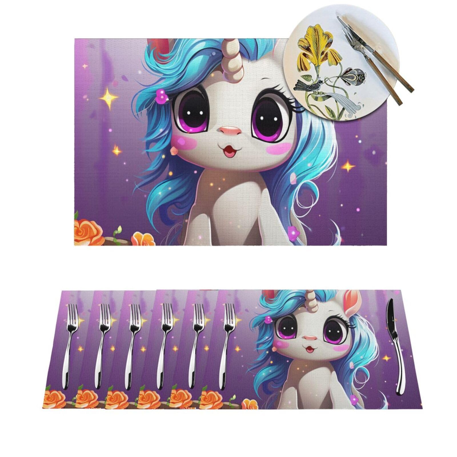 Set de table anti-tache pour protéger la table des enfants motif licorne mignonne