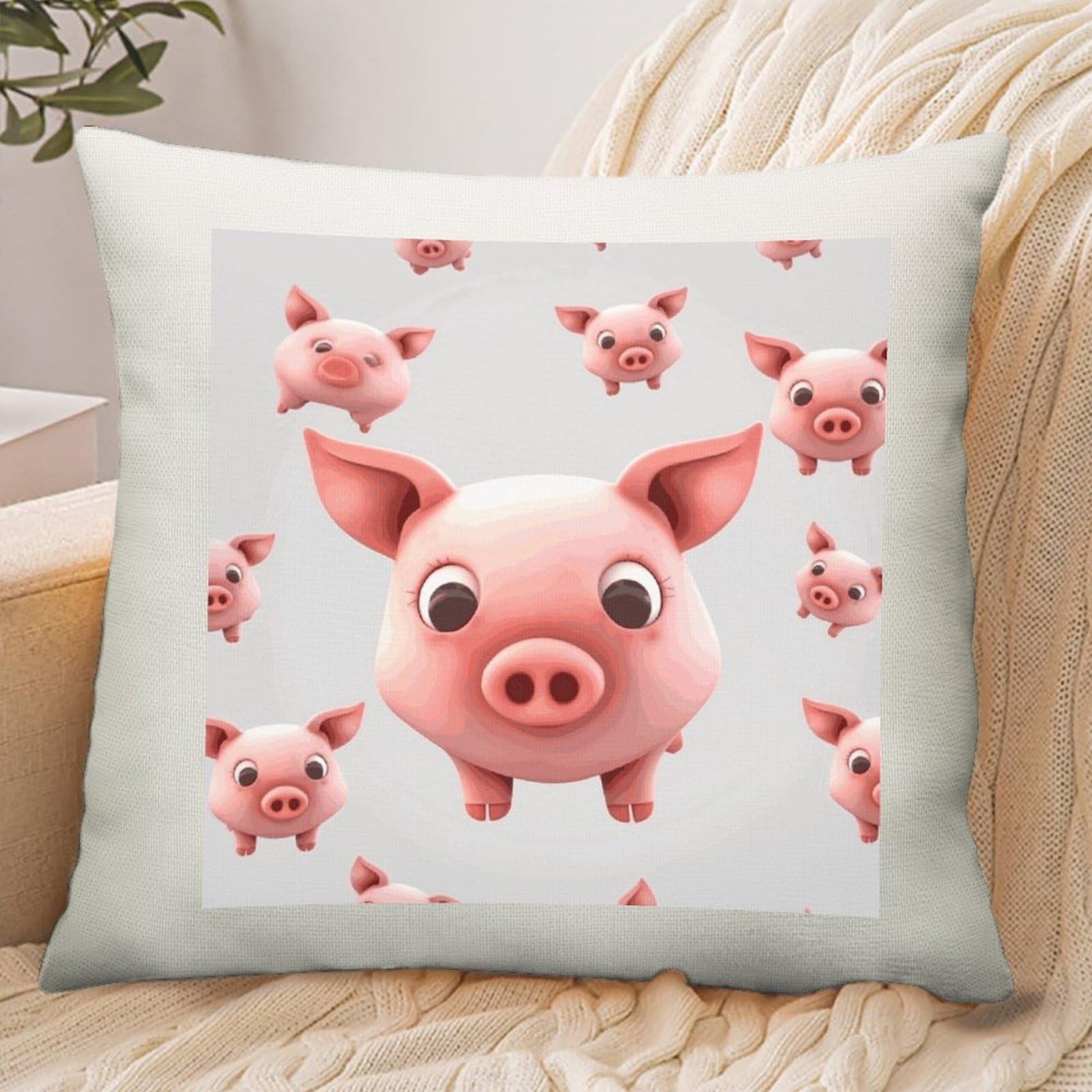 Adfgyerh Style Smiling (10) Pillow Cover Breathable,Pillowcases Boho Decorative Envelope Closure,Throw Pillow Covers For Beach,Patio,Balcony,Couch Living Room 16 * 16In
