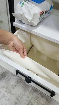 Kirli Çamaşır Sepeti Organizeri Yıkanabilir Kumaş – Raflı, Mobilya, (100×50×40 cm / 90 L) (Beyaz)