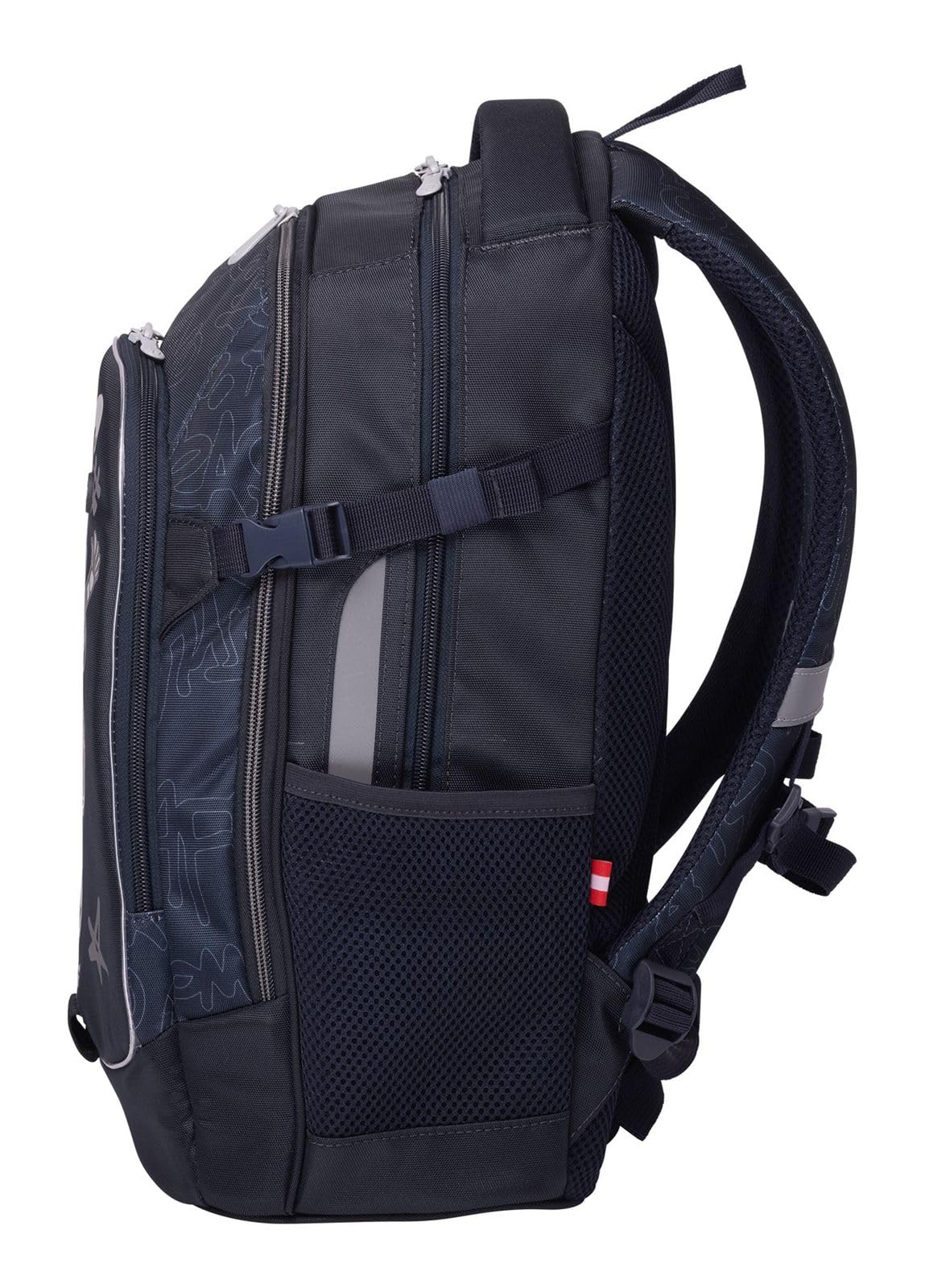 Walker Schulrucksack Rucksack mit Laptopfach Fame 2.0 LED Backpack 28L Super Skate dunkelgrau