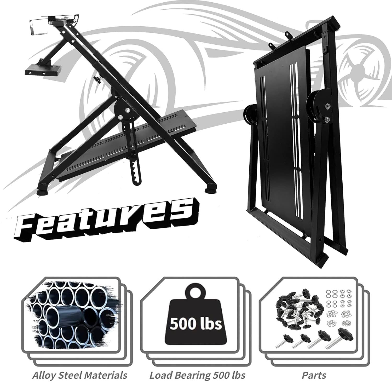 Dardoo Adjustable X Frame Racing Wheel Stand Frame Fit for Logitech G920 G29 G27 G25 T300RS,Foldable Racing Simulator Steering Wheel Stand Without Wheel, Shifter and Pedals