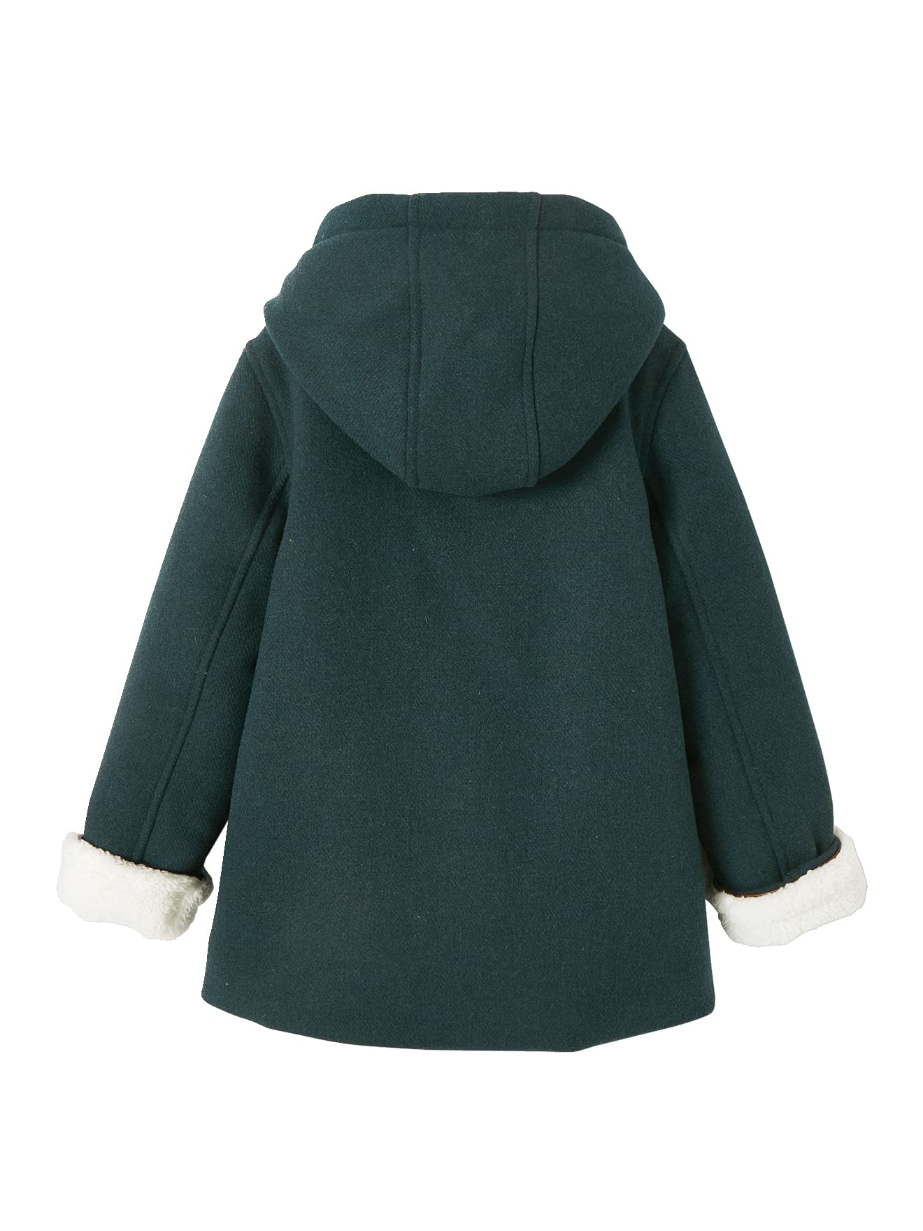 VERTBAUDET Manteau à capuche fille drap de laine doublé sherpa