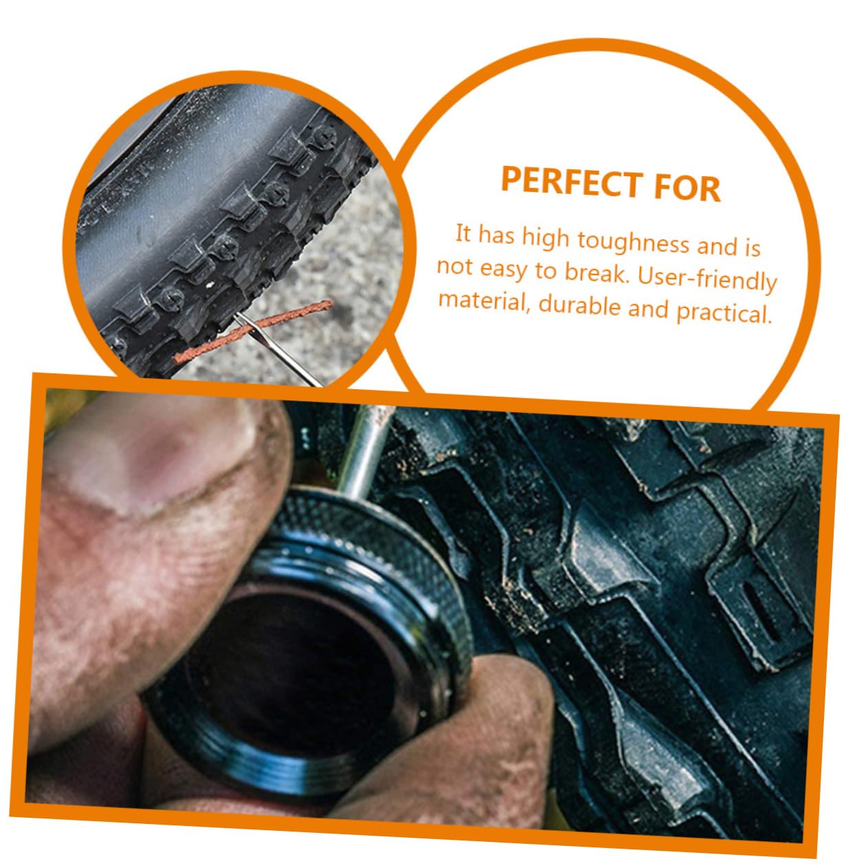 TOYANDONA Emergency Tire Plug Kit for Bike Complete Tire Repair Kit Repair Strip and String for Cycling