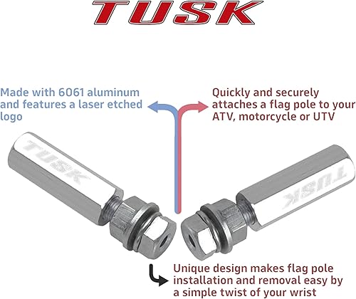 Miniatura 3 de Asta de bandera de liberación rápida Tusk, asta de 1/4", Plateado
