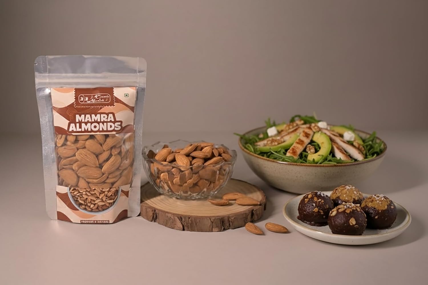 J J CRUNCH N MUNCH Mamra Almonds, Premium & Natural (100 Gram)