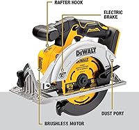 Vista 3 de DEWALT Sierra circular inalámbrica sin escobillas de 20 V MAX* 6-1/2 pulgadas, solo herramienta (DCS565B)