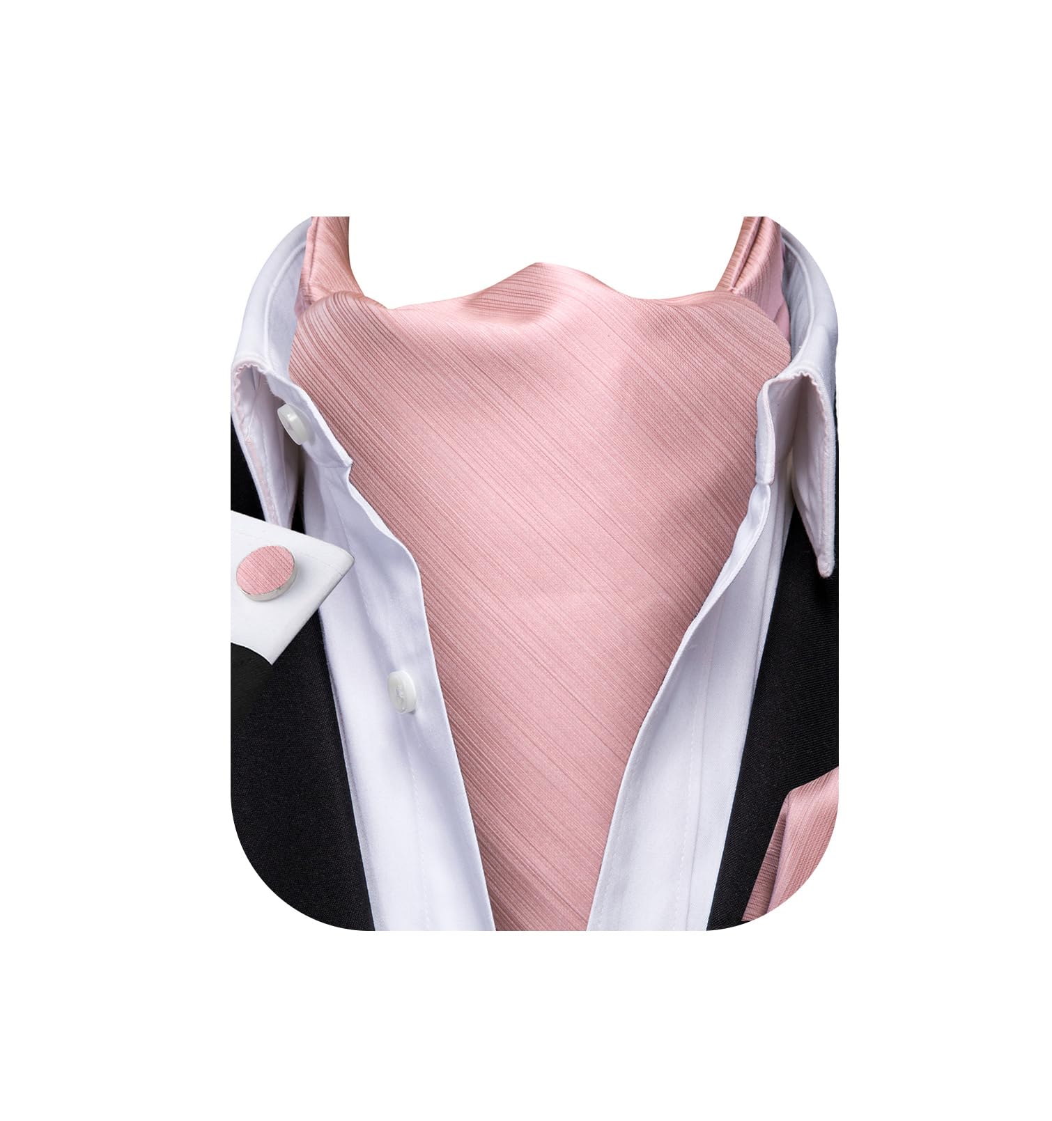 Paisley Floral Ascot for Men Self Tie Mens Cravat and Pocket Square Cufflinks Wedding