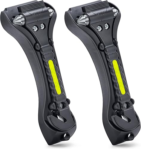 Vista 40 de THINKWORK Martillo de seguridad para el automóvil para regalos de adolescentes y hombres, herramienta de escape de emergencia tres en uno azul