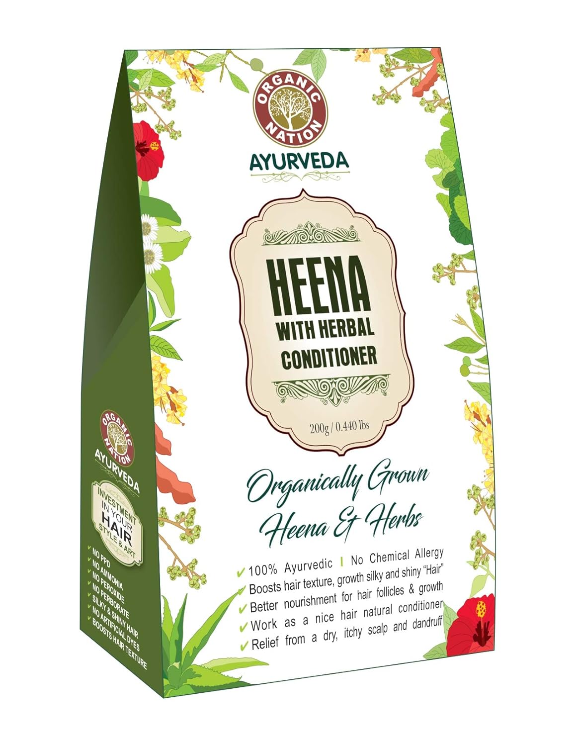 Buy Organic Nation Ayurveda Henna Powder for Natural Brown Colour