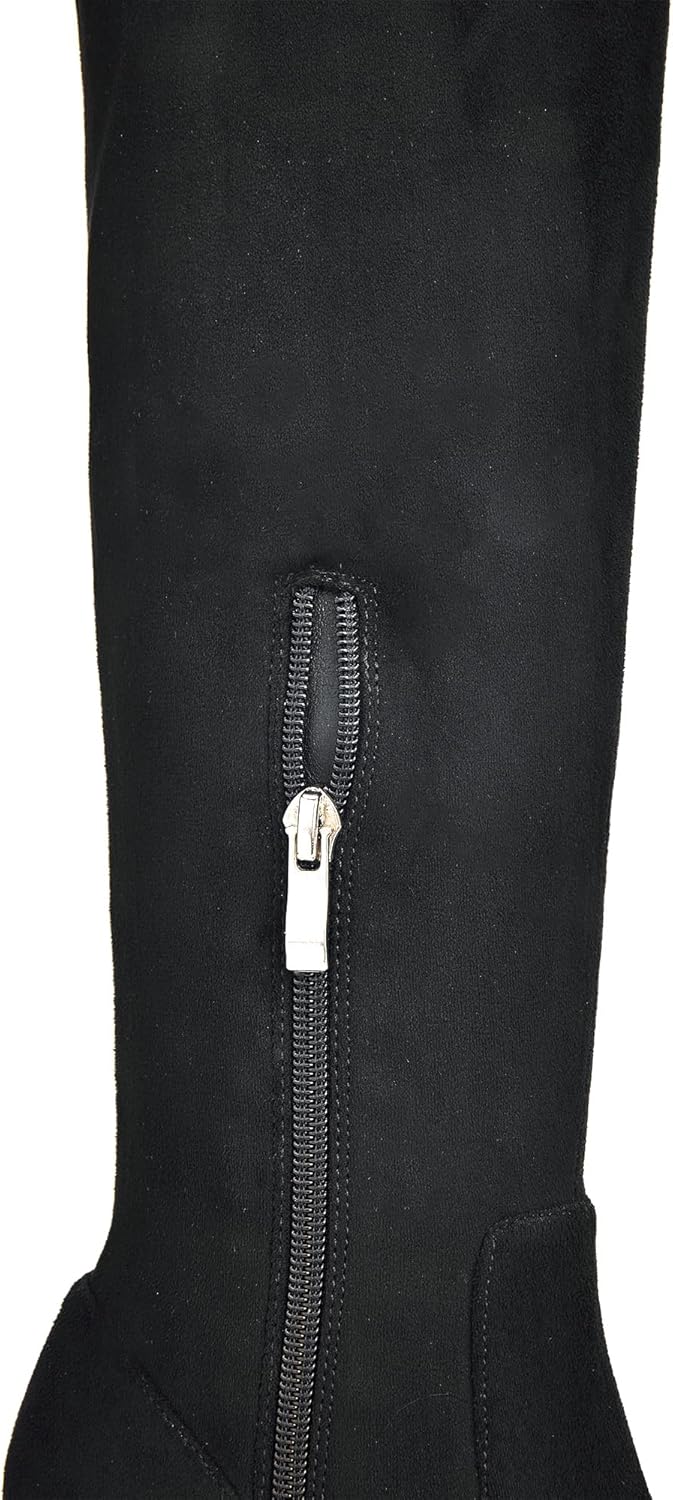 Elisabet Tang Thigh High Boots Over the Knee Boots for Women,Sexy 4.3 inch Stilettos High Heels Boots Stretch Suede Long Pointed Toe Shoes - Image 2