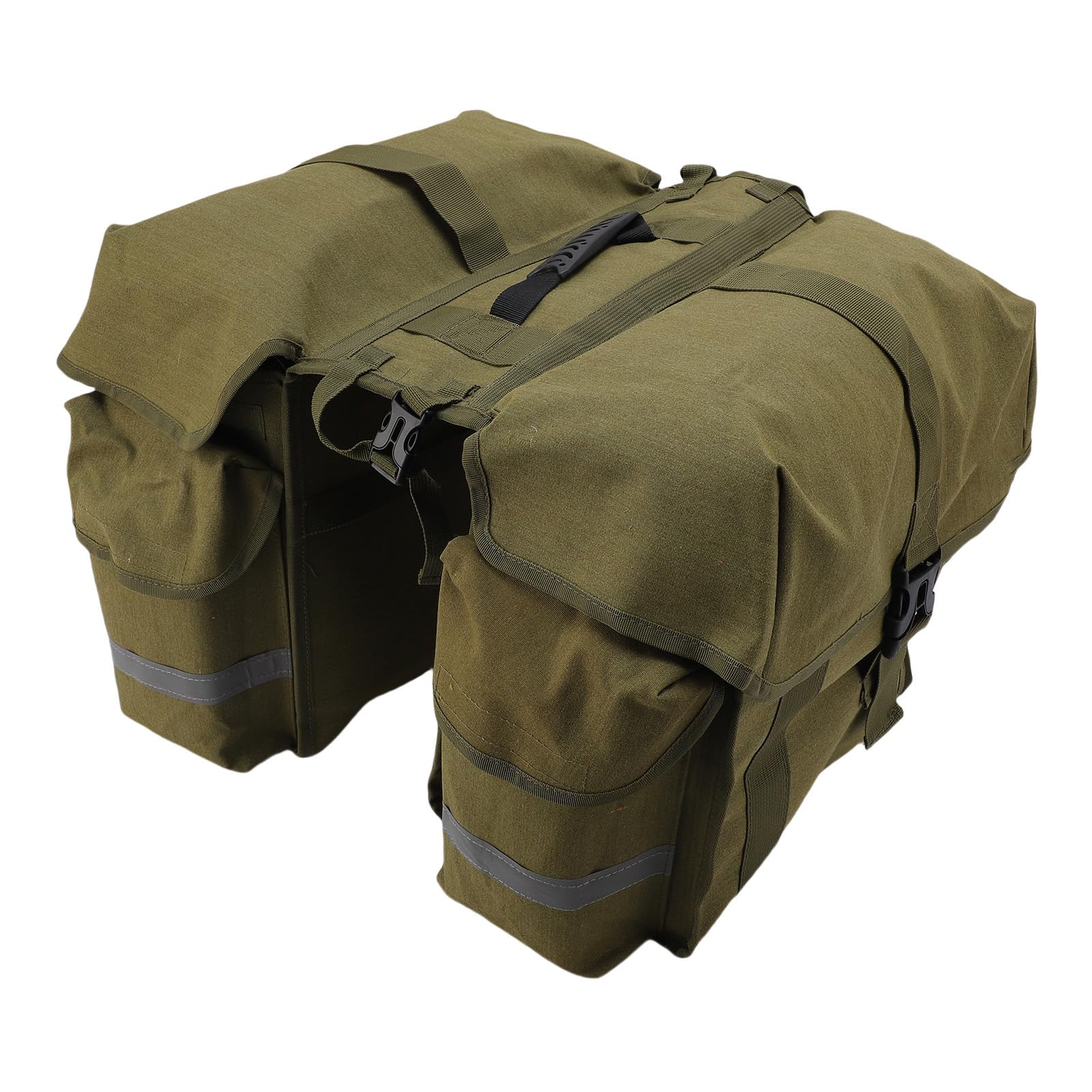 Borsa Doppia per Sedile Bici, Borsa Portaoggetti Posteriore in Tela Impermeabile di Grande capacità, Custodia per Ciclismo con Strisce Riflettenti, Ideale per Accessori da Bicicletta (43