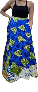 Mogul Interior Orchid Blue Reversible Ankle Length Wrap Skirts SML