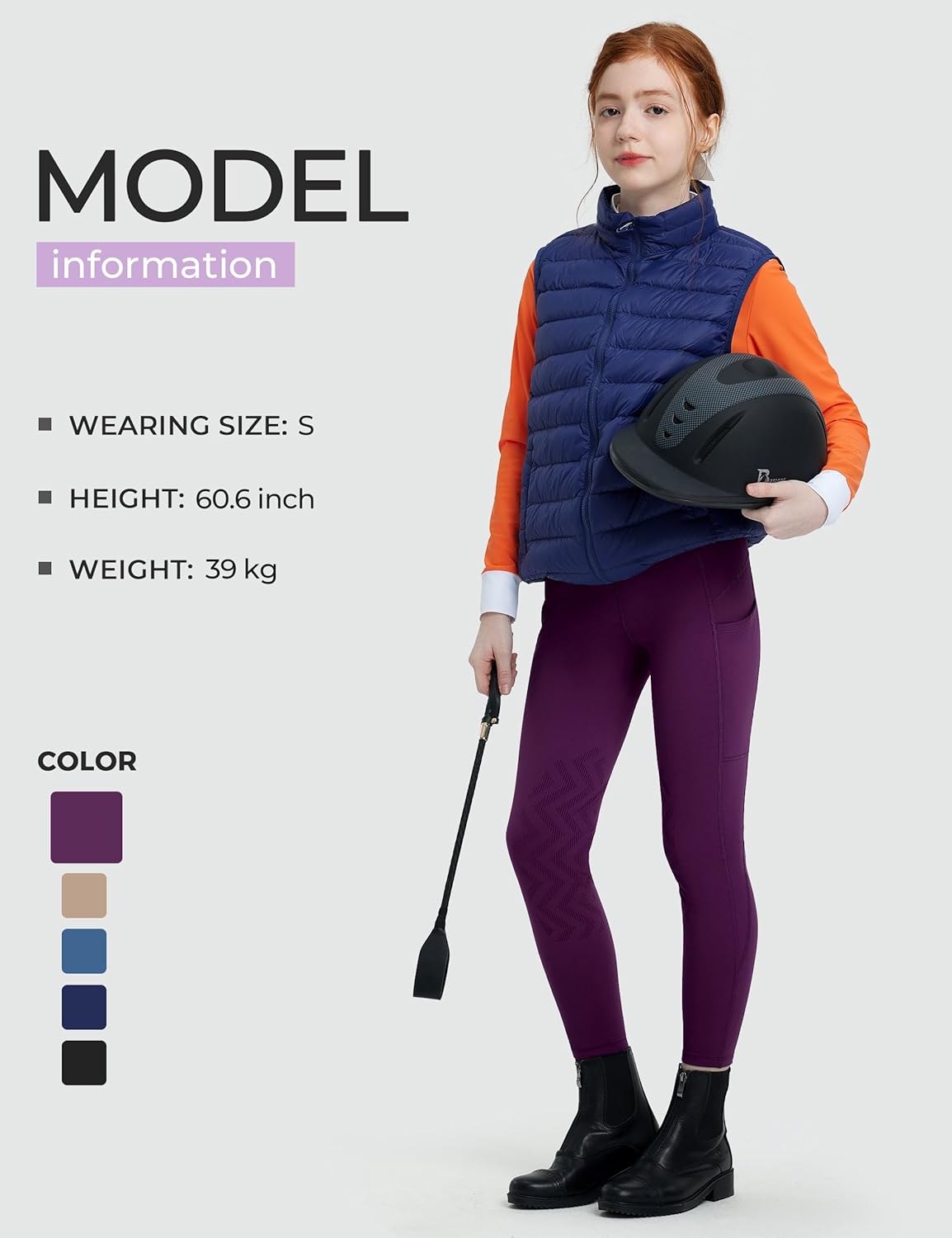 FitsT4 Sports Girls Winter Riding Breeches Kids Fleece Horse Riding Pants Knee-Patch Equestrian Schooling Tights Pockets - Image 7