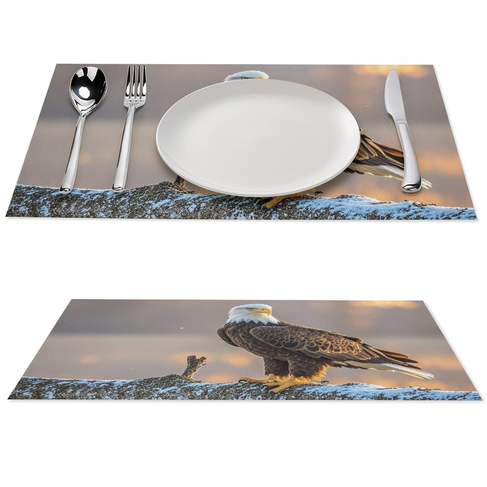 Sets de table antidérapants et thermorésistants motif aigle en PVC