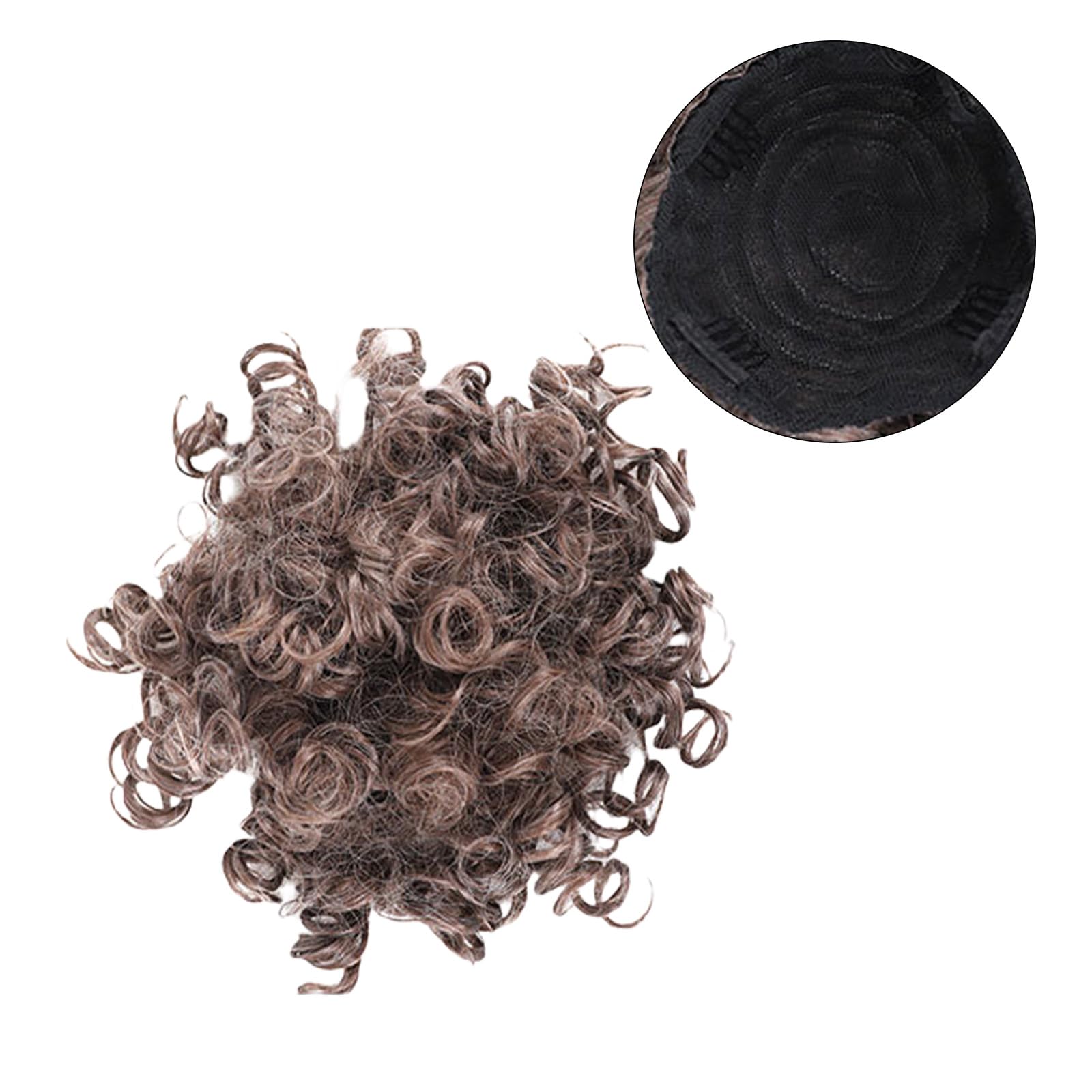 Messy Bun, Short Curly Drawstring ,Extension Loose Bun Hair ,Pieces for Women High Temperature Synthetic Bun Extension 60g Black (10-0906) - Image 2