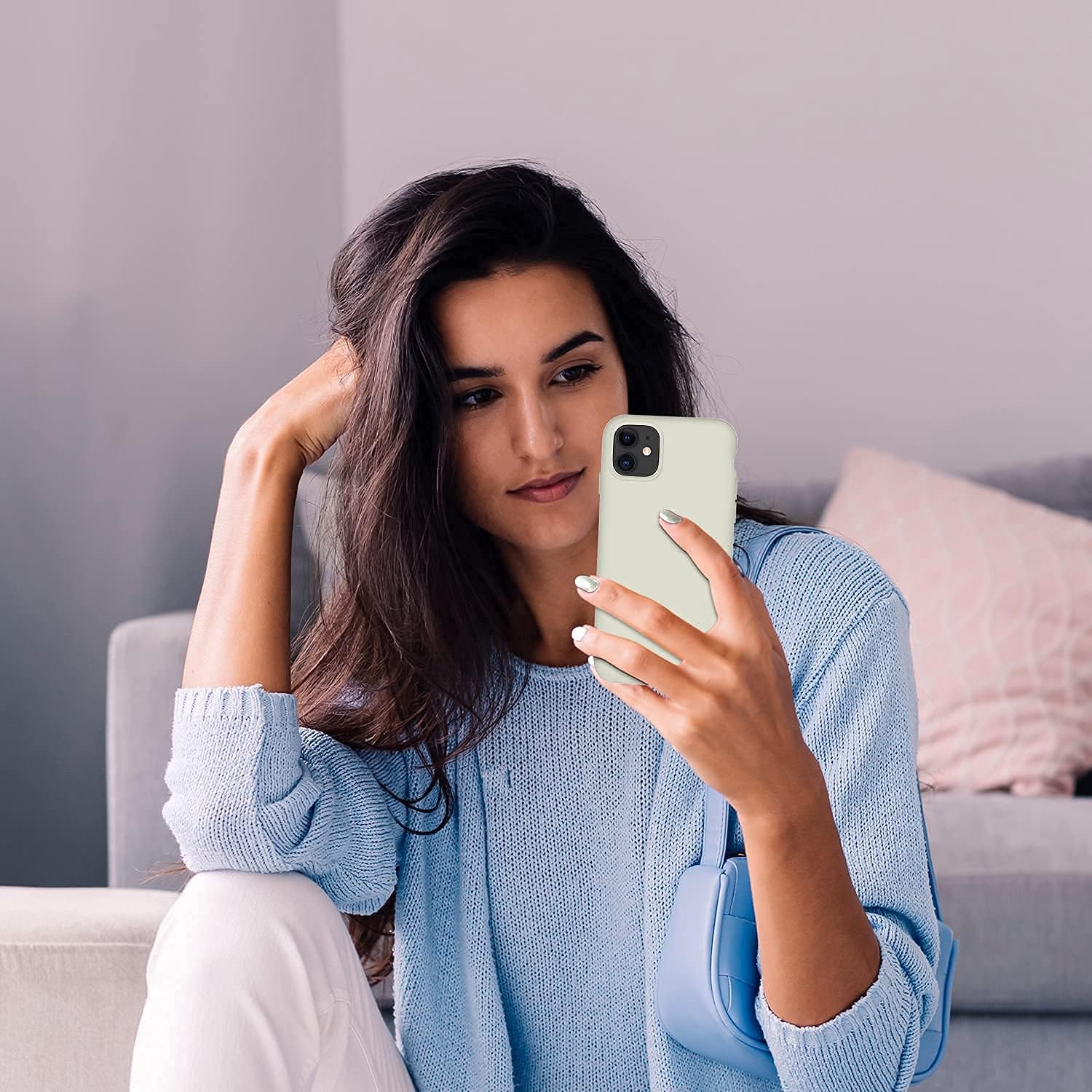 Cordking iPhone 11 Case, Silicone Ultra Slim Shockproof Phone Case with [Soft Anti-Scratch Microfiber Lining], 6.1 inch, Stone : Cell Phones & Accessories